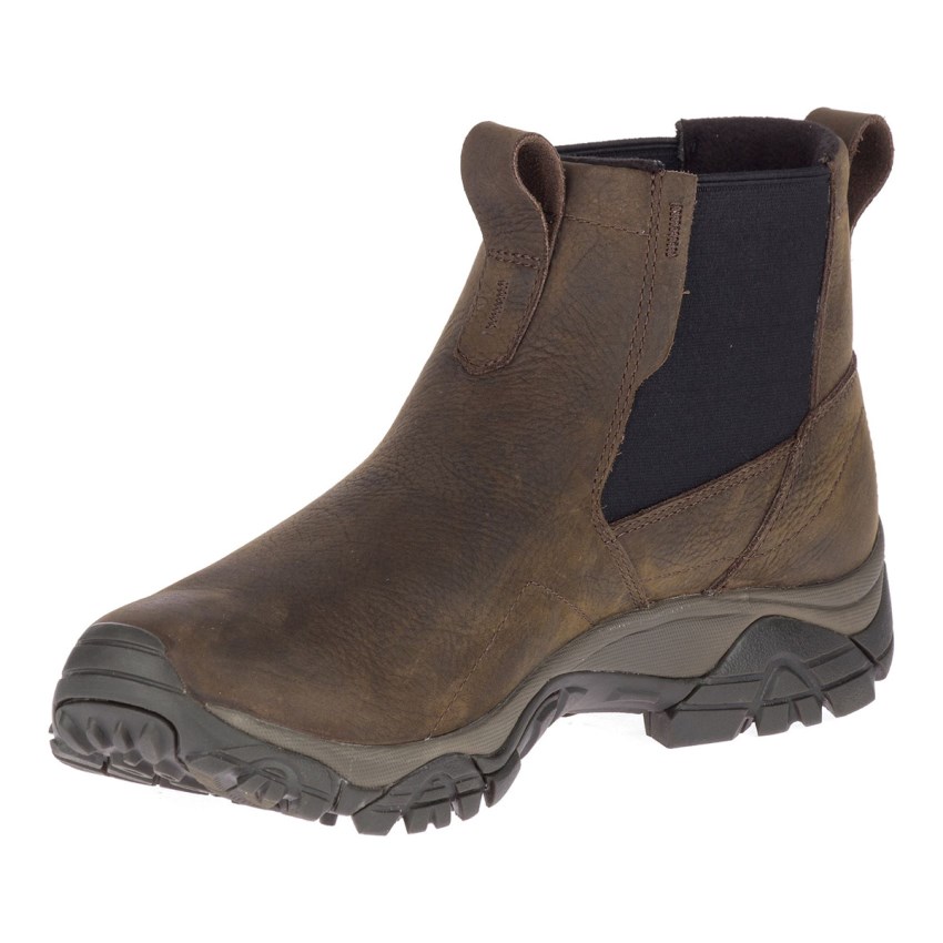 Bottes Merrell Moab Adventure Chelsea Polar Waterproof Marron Foncé Homme | Q.W.VNNJ